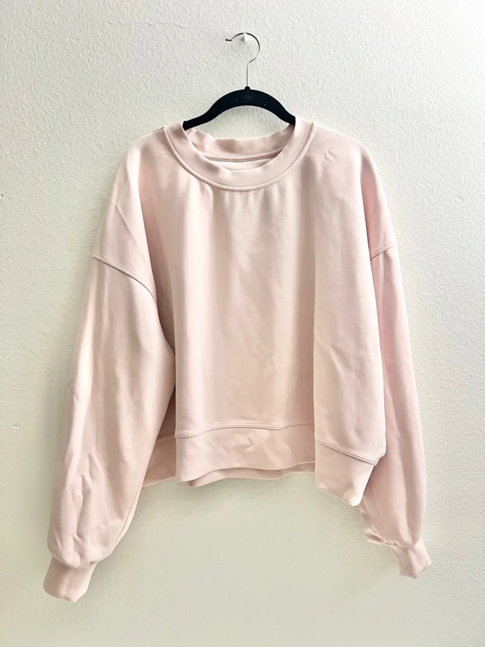 Lululemon | Perfectly Oversized Cropped Crew in Pink Mist *Softstreme - Size 16 - Picture 6 of 9